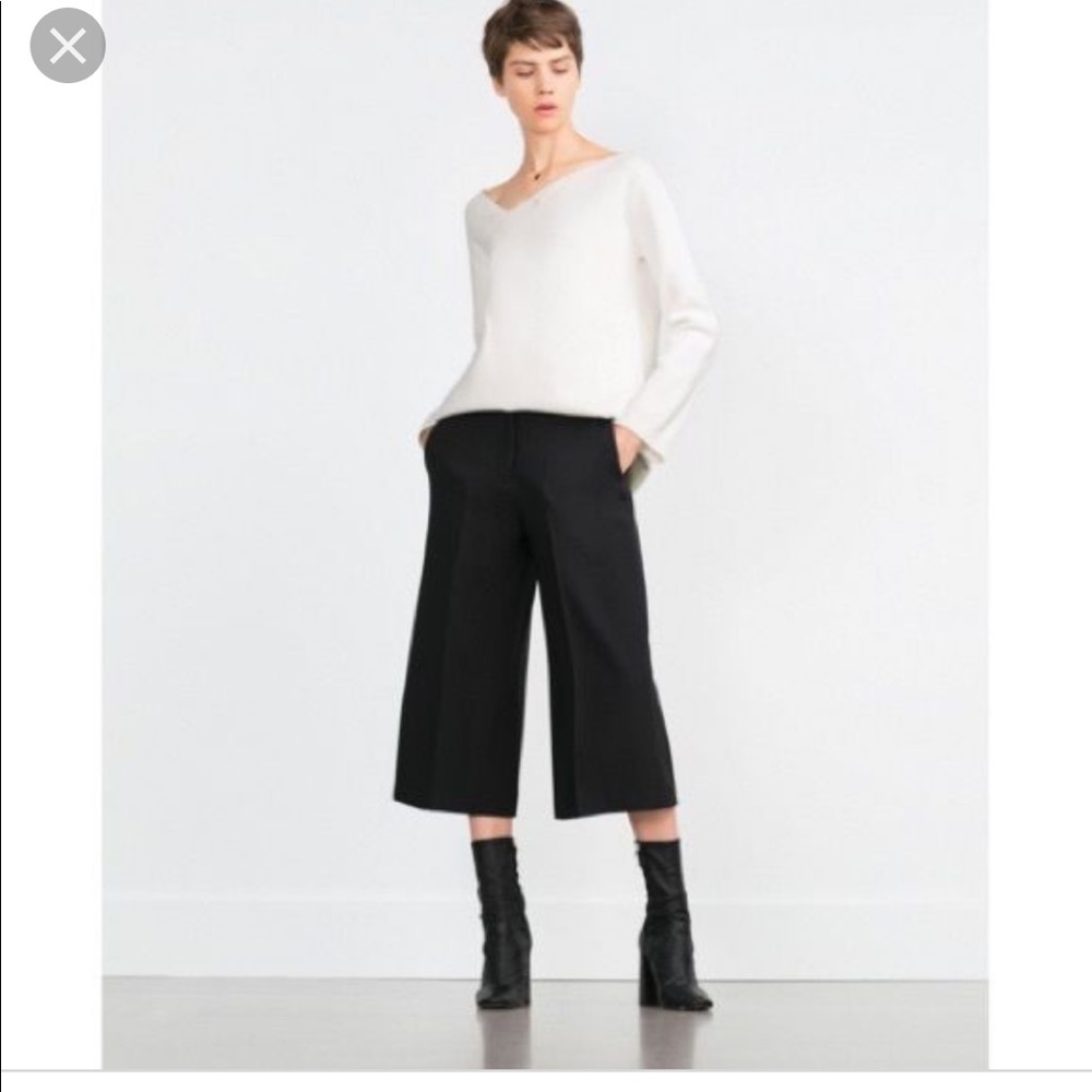 Zara the culotte wide legged pants in black XS - Picture 2 of 6